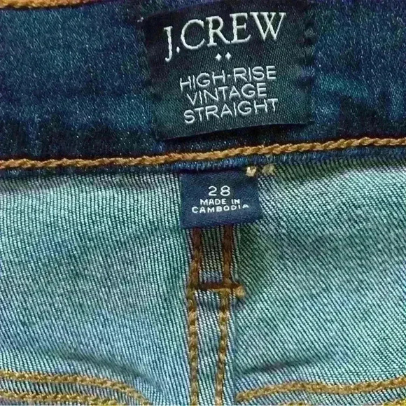 J. Crew Factory Vintage straight jean with button fly in stormy ink Size 28 - Picture 5 of 9